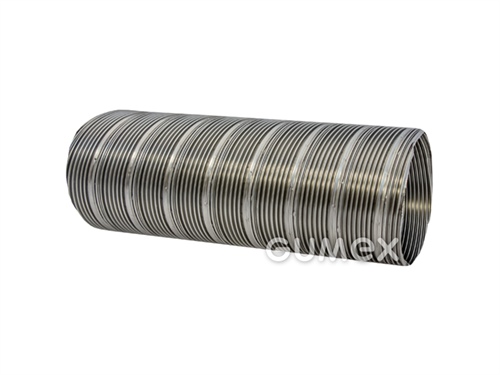 Vzduchotechnická hadica kovová SEMI SSG, 80mm, dĺžka 3m, nerezová oceľ (hrúbka 0,08mm), -30°C/+250°C, strieborná